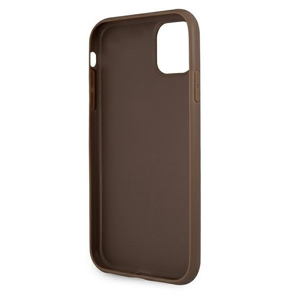 Guess GUHCN614GDBR iPhone 11 / Xr 6,1" brązowy/brown hardcase 4G Stripe
